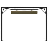 NNEVL Garden Wall Gazebo with Retractable Roof 3x3 m Taupe 180 g/m²