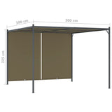 NNEVL Garden Pergola with Retractable Roof 3x3 m Taupe 180 g/m²