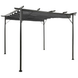 NNEVL Pergola with Retractable Roof Anthracite 3x3 m Steel 180 g/m²