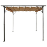 NNEVL Pergola with Retractable Roof Taupe 3x3 m Steel 180 g/m²