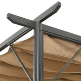 NNEVL Pergola with Retractable Roof Taupe 3x3 m Steel 180 g/m²