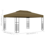 NNEVL Gazebo 3x4 m Taupe 180 g/m²