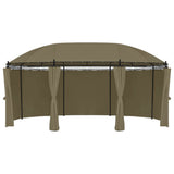 NNEVL Gazebo with Curtains 520x349x255 cm Taupe 180 g/m²