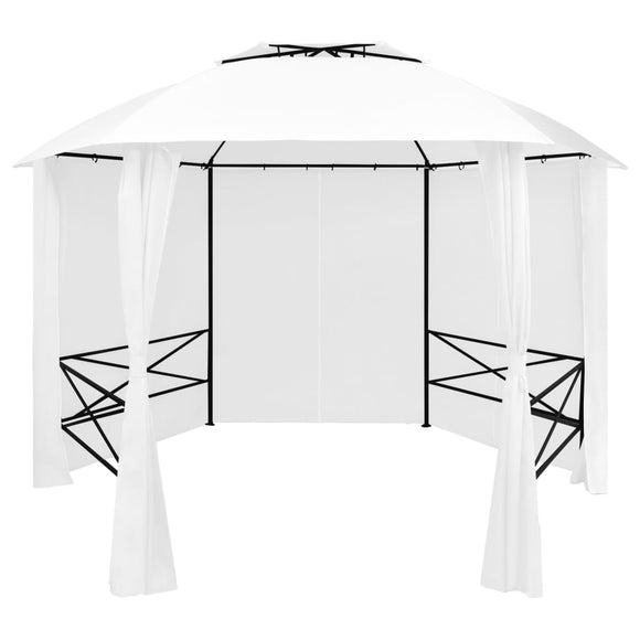 NNEVL Garden Marquee with Curtains 360x312x265 cm White 180 g/m²