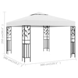 NNEVL Gazebo 3x3 m White 180 g/m²