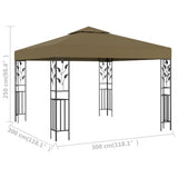 NNEVL Gazebo 3x3 m Taupe 180 g/m²