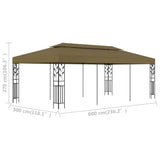 NNEVL Gazebo 6x3 m Taupe 180 g/m²
