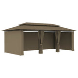 NNEVL Gazebo with Curtains 600x298x270 cm Taupe 180 g/m²