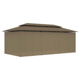 NNEVL Gazebo with Curtains 600x298x270 cm Taupe 180 g/m²