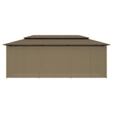 NNEVL Gazebo with Curtains 600x298x270 cm Taupe 180 g/m²