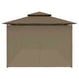 NNEVL Gazebo with Curtains 600x298x270 cm Taupe 180 g/m²
