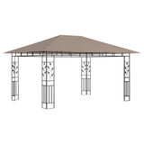NNEVL Gazebo with Mosquito Net 4x3x2.73 m Taupe 180 g/m²
