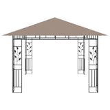 NNEVL Gazebo with Mosquito Net 4x3x2.73 m Taupe 180 g/m²