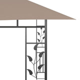NNEVL Gazebo with Mosquito Net 4x3x2.73 m Taupe 180 g/m²