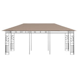 NNEVL Gazebo with Mosquito Net 6x3x2.73 m Taupe 180 g/m²