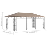 NNEVL Gazebo with Mosquito Net 6x3x2.73 m Taupe 180 g/m²