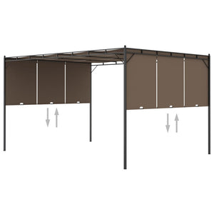 NNEVL Garden Gazebo with Side Curtain 4x3x2.25 m Taupe