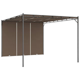 NNEVL Garden Gazebo with Side Curtain 4x3x2.25 m Taupe