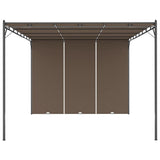 NNEVL Garden Gazebo with Side Curtain 4x3x2.25 m Taupe