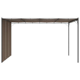NNEVL Garden Gazebo with Side Curtain 4x3x2.25 m Taupe