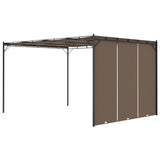 NNEVL Garden Gazebo with Side Curtain 4x3x2.25 m Taupe