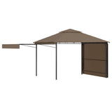 NNEVL Gazebo with Double Extending Roofs 3x3x2.75 m Taupe 180g/m²