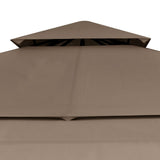 NNEVL Gazebo with Double Extending Roofs 3x3x2.75 m Taupe 180g/m²