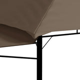 NNEVL Gazebo with Double Extending Roofs 3x3x2.75 m Taupe 180g/m²