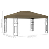 NNEVL Gazebo 3x4 m Taupe Fabric