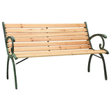 NNEVL Garden Bench 123 cm Cast Iron and Solid Firwood