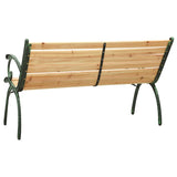 NNEVL Garden Bench 123 cm Cast Iron and Solid Firwood