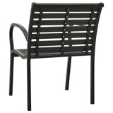 NNEVL Garden Chairs 2 pcs Steel and WPC Black