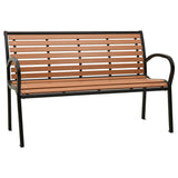NNEVL Garden Bench 125 cm Steel and WPC Black and Brown
