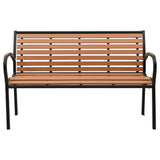NNEVL Garden Bench 125 cm Steel and WPC Black and Brown