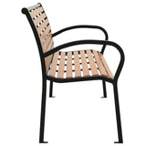NNEVL Garden Bench 125 cm Steel and WPC Black and Brown