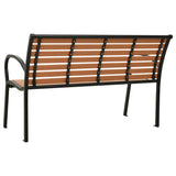 NNEVL Garden Bench 125 cm Steel and WPC Black and Brown