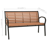 NNEVL Garden Bench 125 cm Steel and WPC Black and Brown