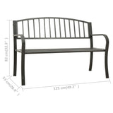 NNEVL Garden Bench 125 cm Steel Grey