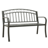 NNEVL Garden Bench with a Table 125 cm Steel Grey