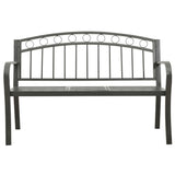 NNEVL Garden Bench with a Table 125 cm Steel Grey