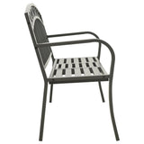NNEVL Garden Bench with a Table 125 cm Steel Grey
