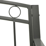 NNEVL Garden Bench with a Table 125 cm Steel Grey