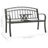 NNEVL Garden Bench with a Table 125 cm Steel Grey