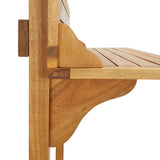 NNEVL Balcony Bar Table 90x37x122.5 cm Solid Acacia Wood
