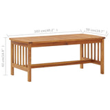 NNEVL Coffee Table 102x50x43 cm Solid Acacia Wood