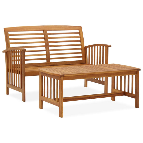 NNEVL 2 Piece Garden Lounge Set Solid Acacia Wood