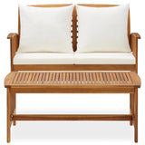 NNEVL 2 Piece Garden Lounge Set with Cushions Solid Acacia Wood