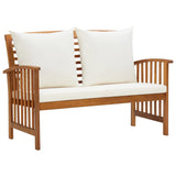 NNEVL 2 Piece Garden Lounge Set with Cushions Solid Acacia Wood