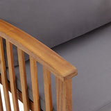 NNEVL 2 Piece Garden Lounge Set with Cushions Solid Acacia Wood