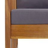 NNEVL 2 Piece Garden Lounge Set with Cushions Solid Acacia Wood